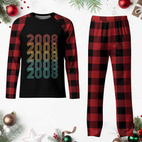 18th Birthday Plaid Pajama Set Vintage 2008 Retro 18 Years Old Birthday