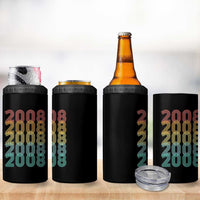 18th Birthday 4 in 1 Can Cooler Tumbler Vintage 2008 Retro 18 Years Old Birthday
