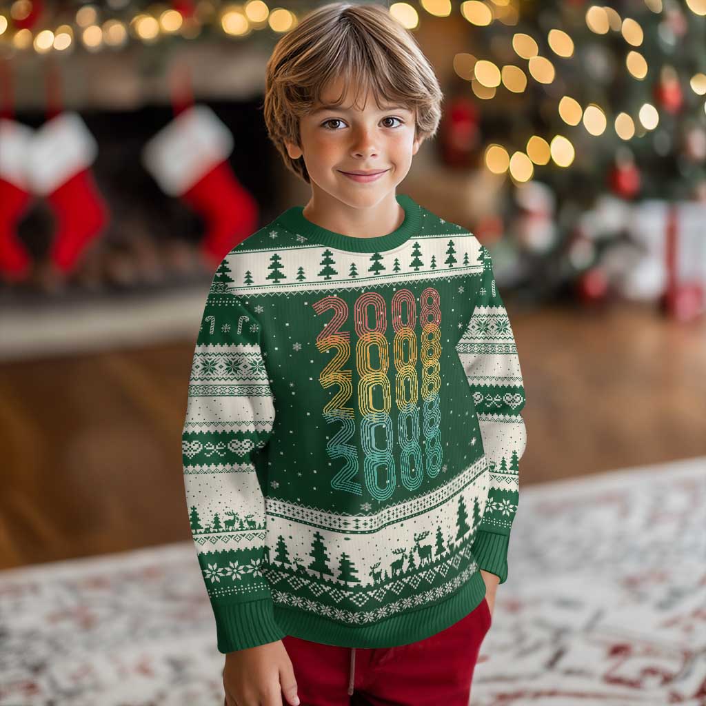 18th Birthday Ugly Christmas Sweater Vintage 2008 Retro 18 Years Old Birthday