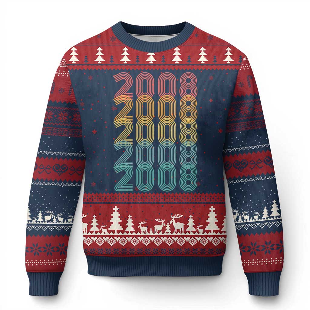18th Birthday Ugly Christmas Sweater Vintage 2008 Retro 18 Years Old Birthday
