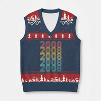 18th Birthday V-Neck Knit Sweater Vest Vintage 2008 Retro 18 Years Old Birthday