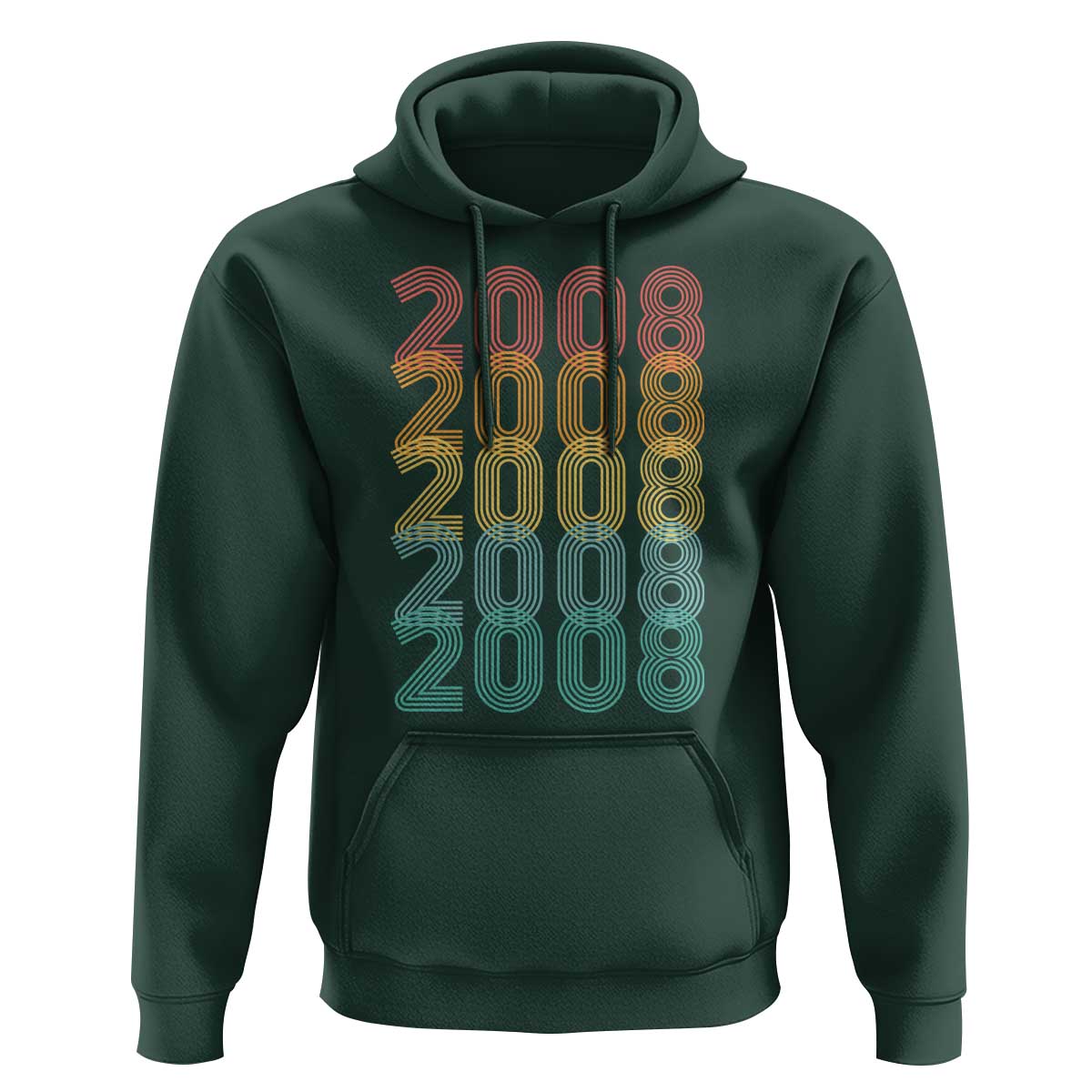 18th Birthday Hoodie Vintage 2008 Retro 18 Years Old Birthday