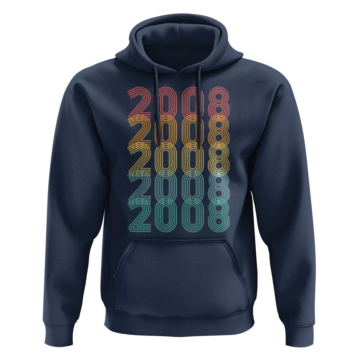 18th Birthday Hoodie Vintage 2008 Retro 18 Years Old Birthday