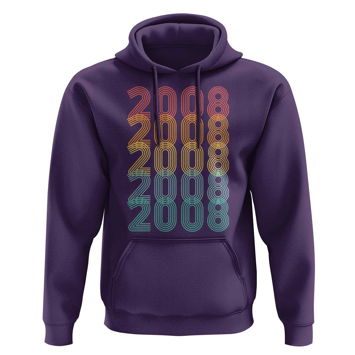 18th Birthday Hoodie Vintage 2008 Retro 18 Years Old Birthday