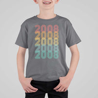 18th Birthday T Shirt For Kid Vintage 2008 Retro 18 Years Old Birthday