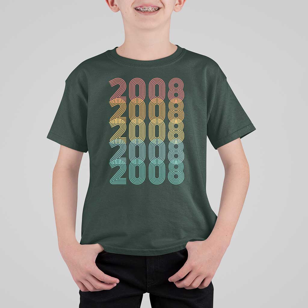 18th Birthday T Shirt For Kid Vintage 2008 Retro 18 Years Old Birthday