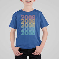 18th Birthday T Shirt For Kid Vintage 2008 Retro 18 Years Old Birthday
