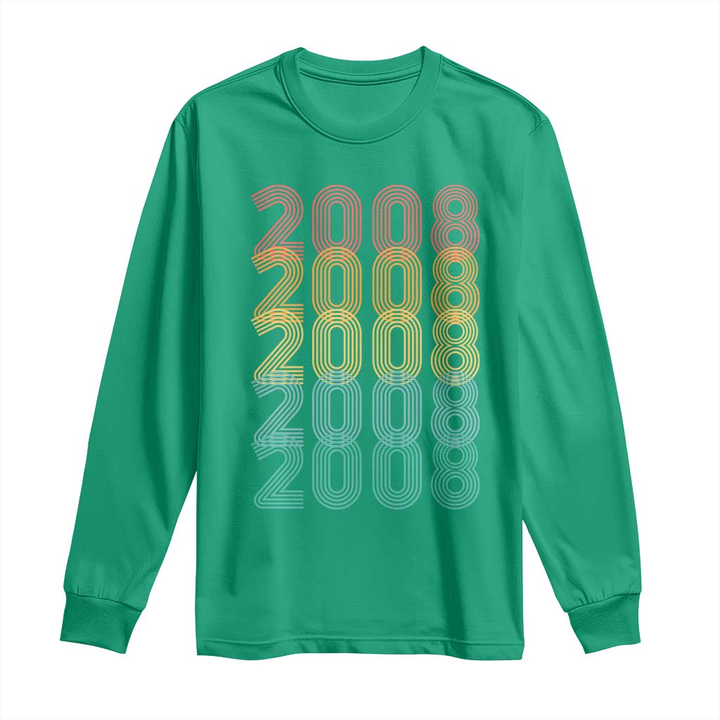 18th Birthday Long Sleeve Shirt Vintage 2008 Retro 18 Years Old Birthday
