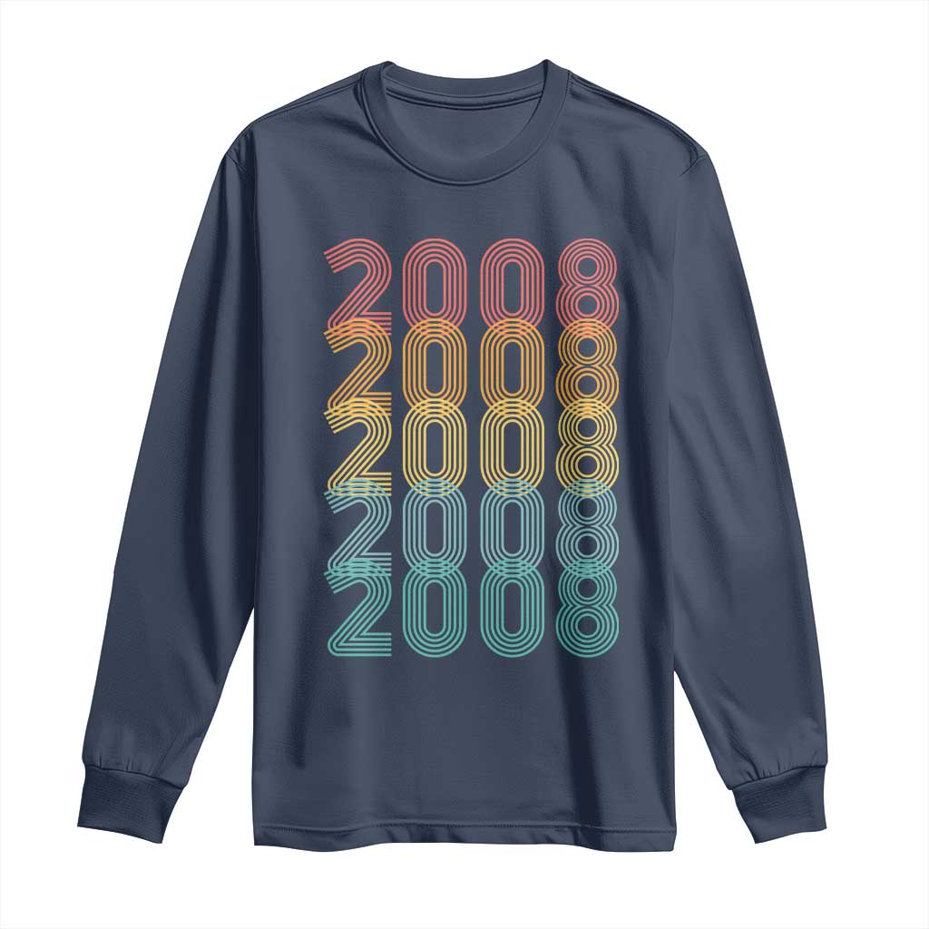 18th Birthday Long Sleeve Shirt Vintage 2008 Retro 18 Years Old Birthday