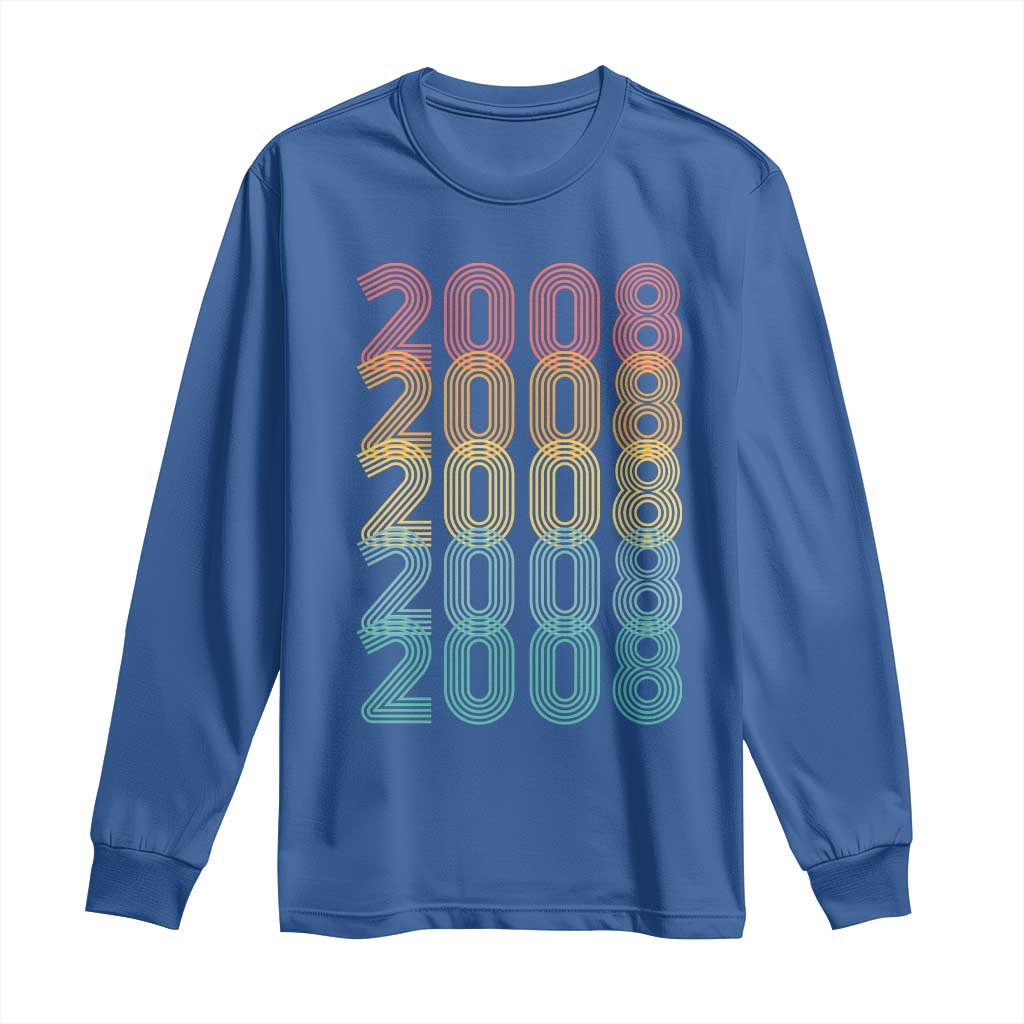 18th Birthday Long Sleeve Shirt Vintage 2008 Retro 18 Years Old Birthday