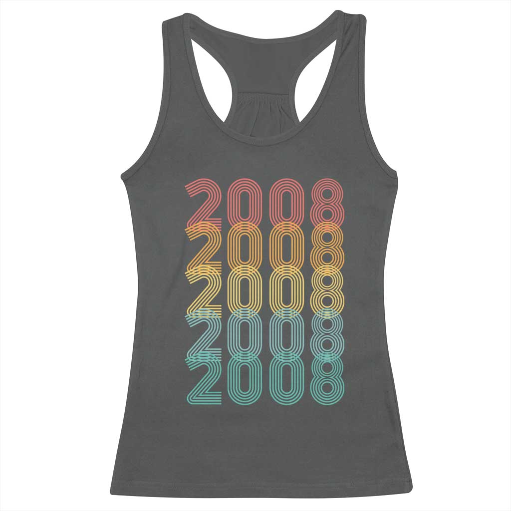 18th Birthday Racerback Tank Top Vintage 2008 Retro 18 Years Old Birthday