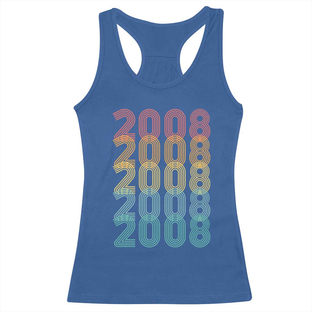 18th Birthday Racerback Tank Top Vintage 2008 Retro 18 Years Old Birthday