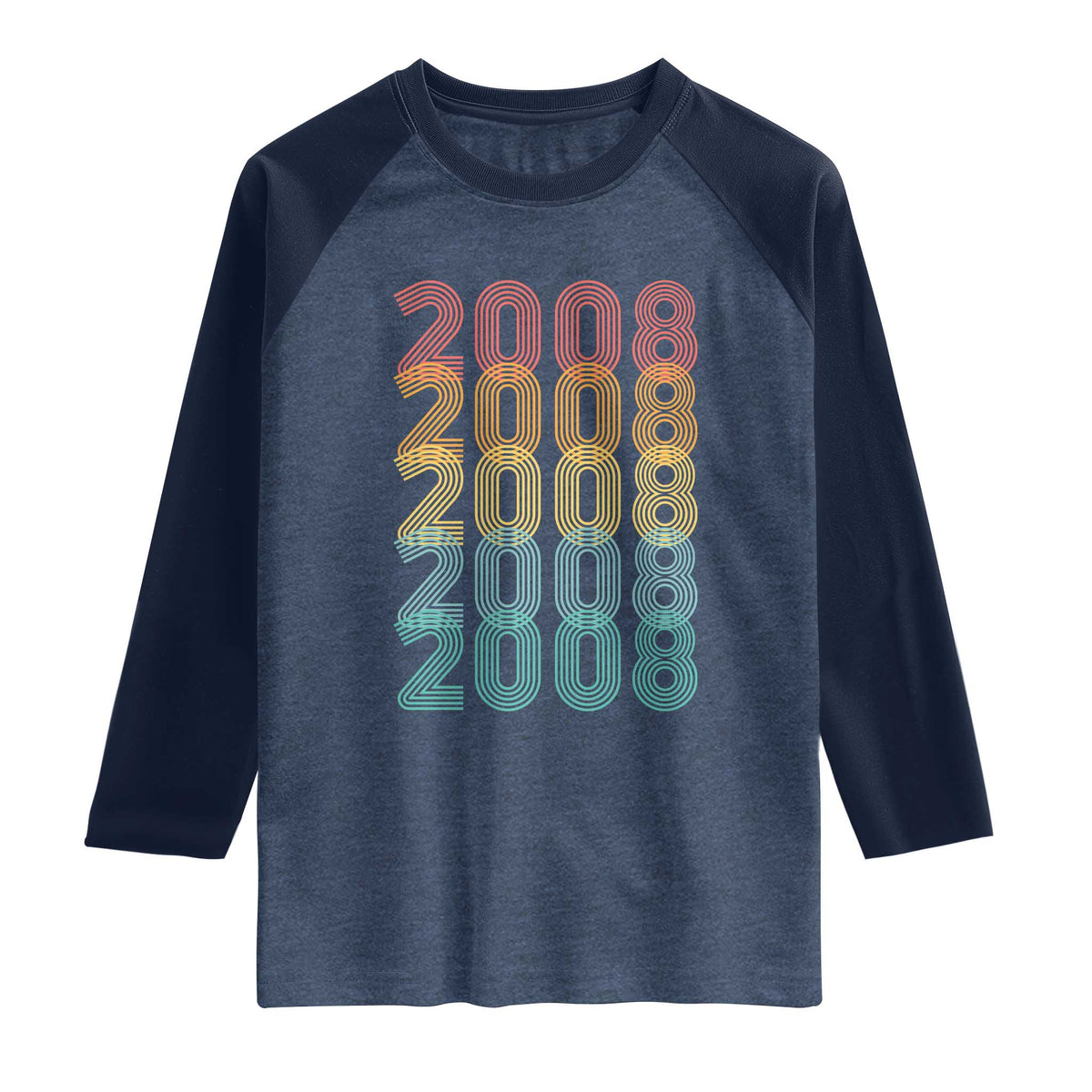 18th Birthday Raglan Shirt Vintage 2008 Retro 18 Years Old Birthday