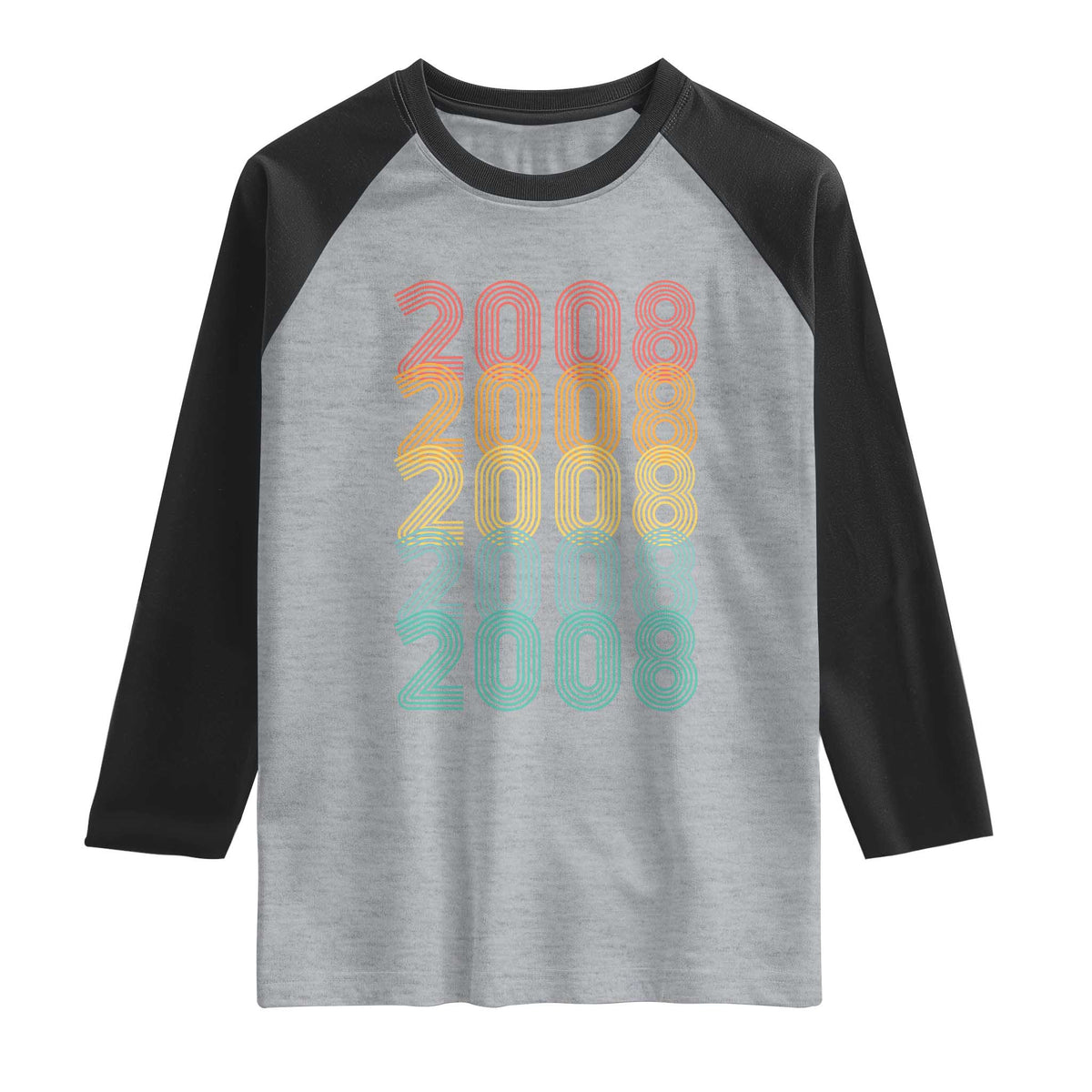 18th Birthday Raglan Shirt Vintage 2008 Retro 18 Years Old Birthday