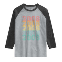 18th Birthday Raglan Shirt Vintage 2008 Retro 18 Years Old Birthday