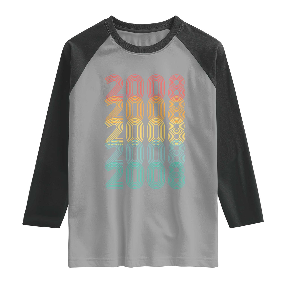 18th Birthday Raglan Shirt Vintage 2008 Retro 18 Years Old Birthday