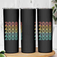18th Birthday Skinny Tumbler Vintage 2008 Retro 18 Years Old Birthday