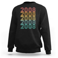 18th Birthday Sweatshirt Vintage 2008 Retro 18 Years Old Birthday