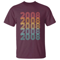 18th Birthday T Shirt Vintage 2008 Retro 18 Years Old Birthday