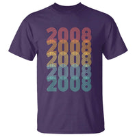 18th Birthday T Shirt Vintage 2008 Retro 18 Years Old Birthday