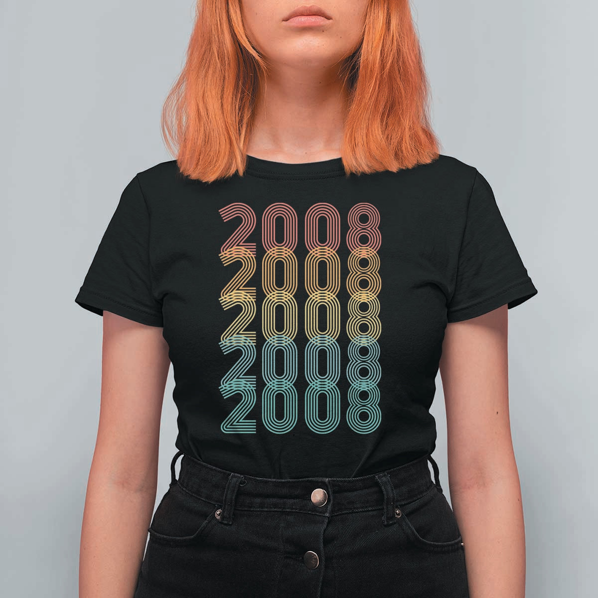 18th Birthday T Shirt For Women Vintage 2008 Retro 18 Years Old Birthday