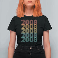 18th Birthday T Shirt For Women Vintage 2008 Retro 18 Years Old Birthday