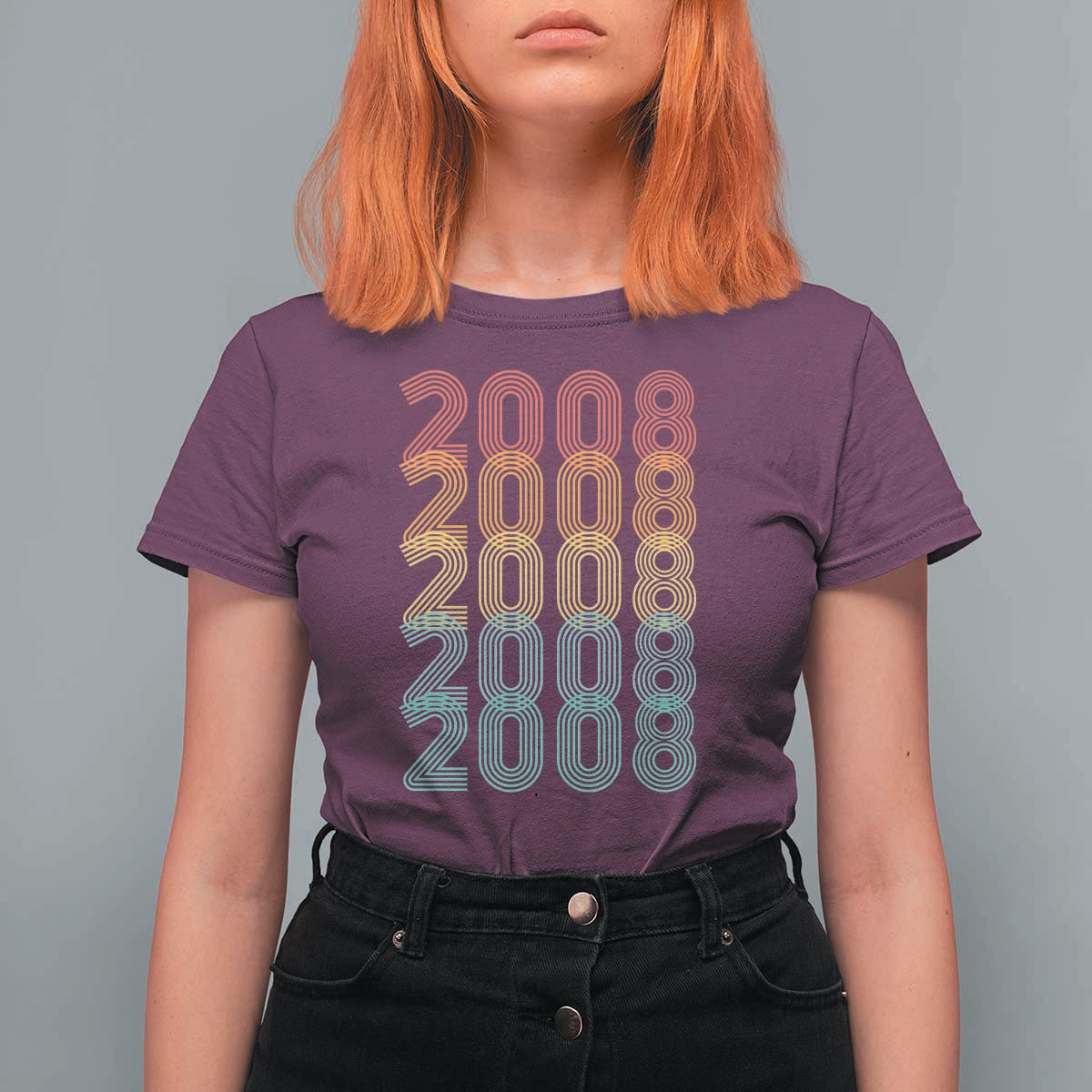 18th Birthday T Shirt For Women Vintage 2008 Retro 18 Years Old Birthday