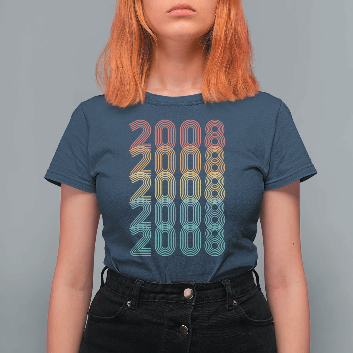 18th Birthday T Shirt For Women Vintage 2008 Retro 18 Years Old Birthday