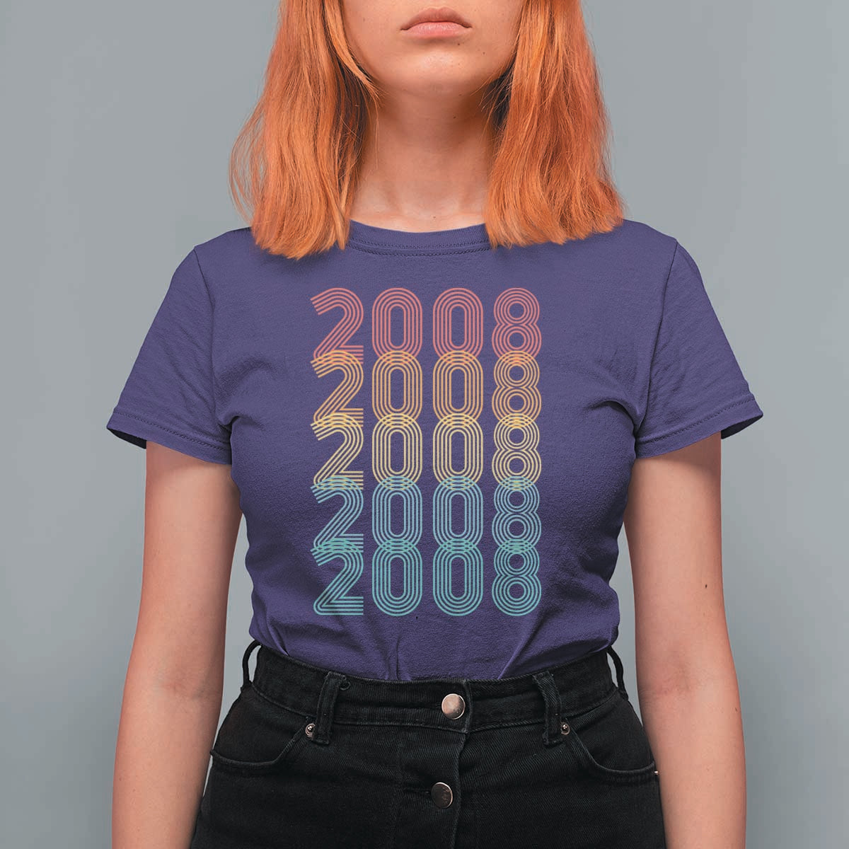 18th Birthday T Shirt For Women Vintage 2008 Retro 18 Years Old Birthday