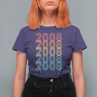 18th Birthday T Shirt For Women Vintage 2008 Retro 18 Years Old Birthday
