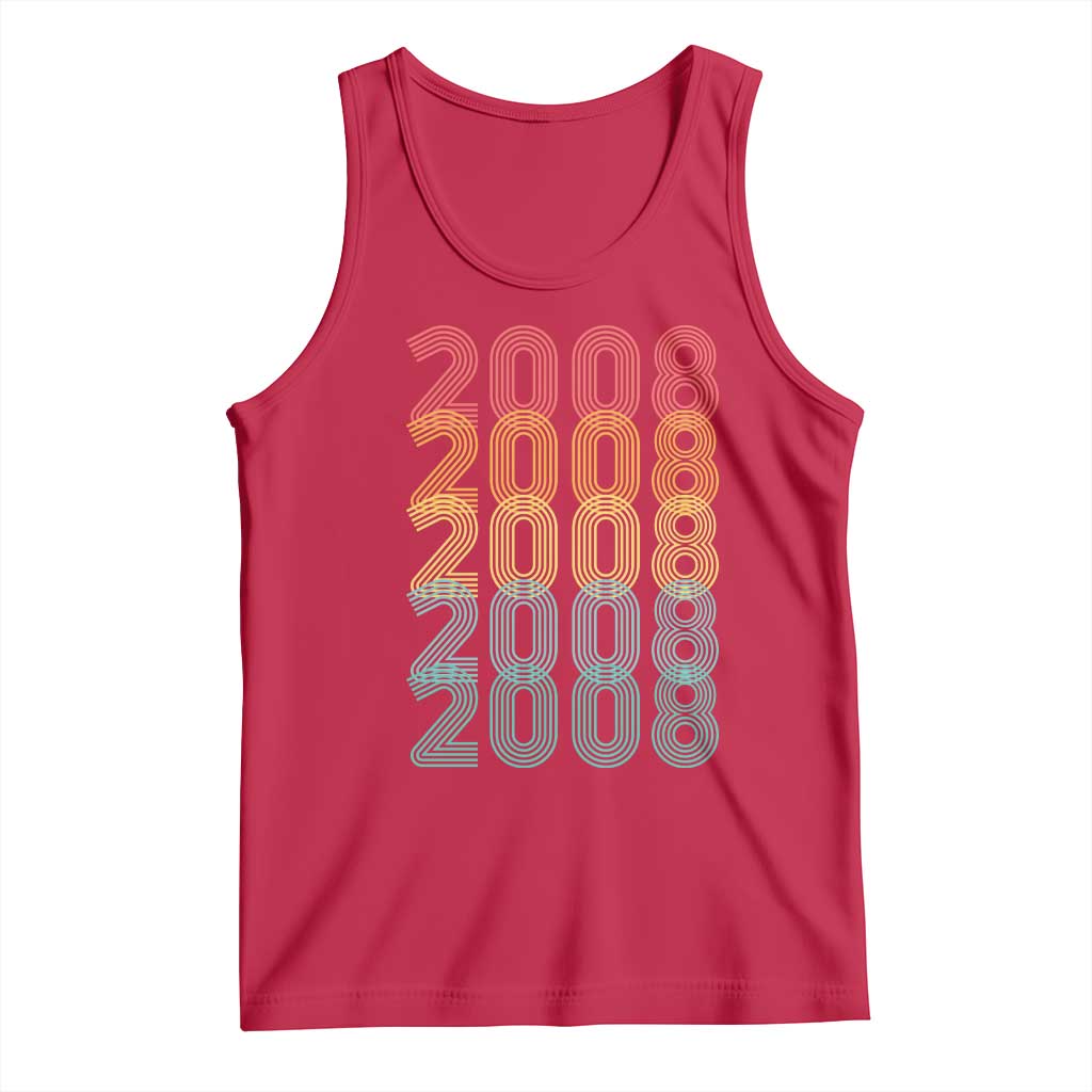 18th Birthday Tank Top Vintage 2008 Retro 18 Years Old Birthday