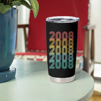 18th Birthday Tumbler Cup Vintage 2008 Retro 18 Years Old Birthday