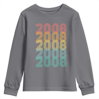 18th Birthday Youth Sweatshirt Vintage 2008 Retro 18 Years Old Birthday