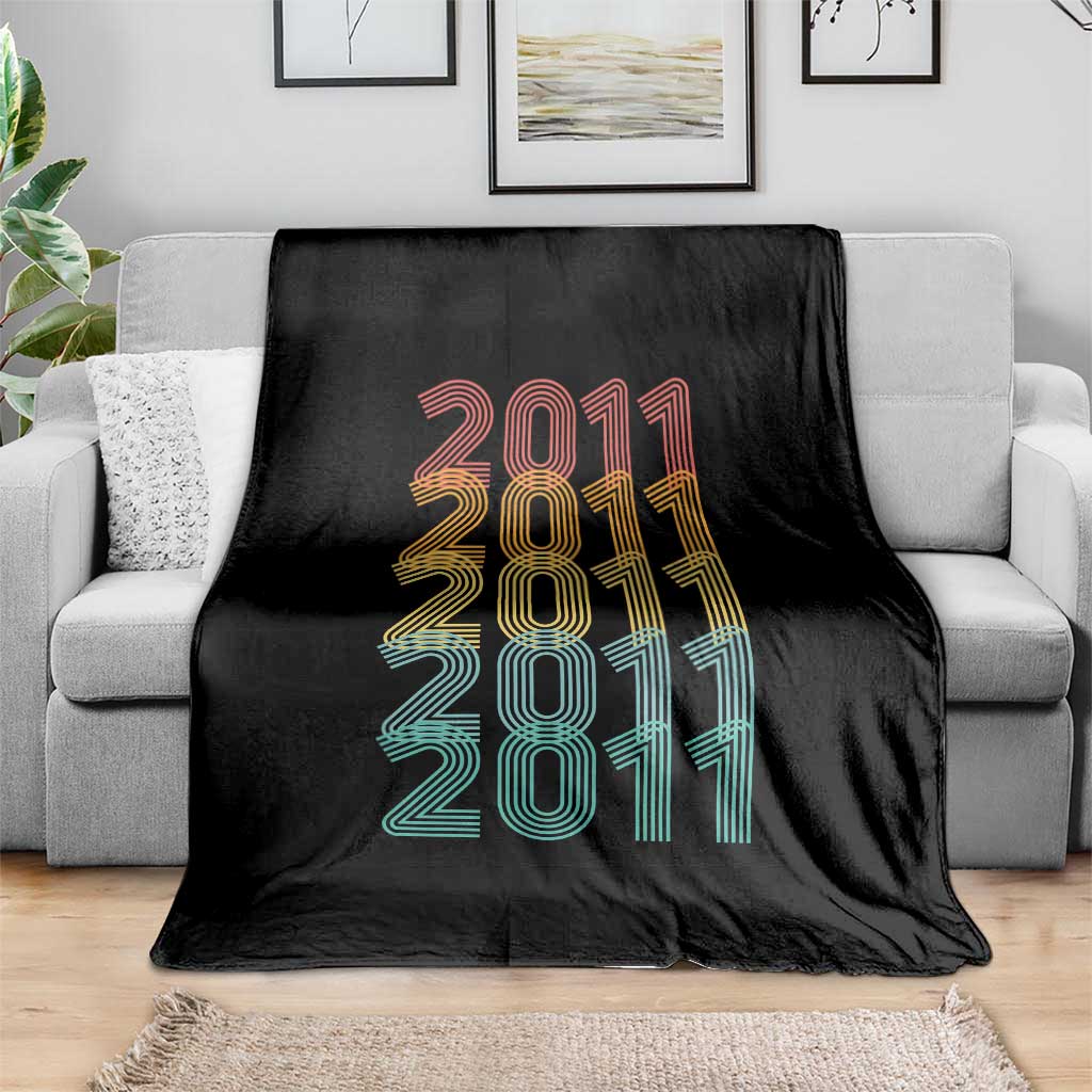 15th Birthday Throw Blanket Vintage 2011 Retro 15 Years Old Birthday