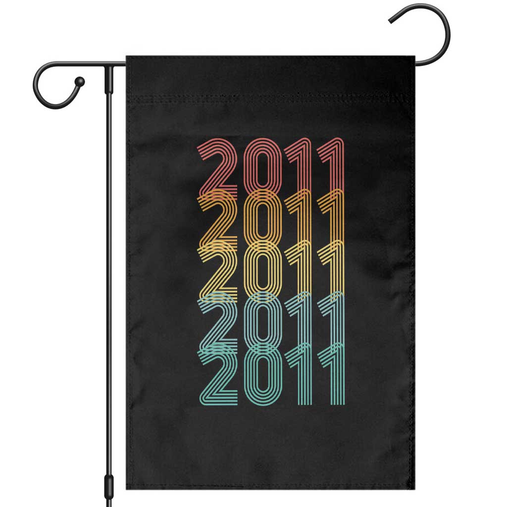 15th Birthday Garden Flag Vintage 2011 Retro 15 Years Old Birthday