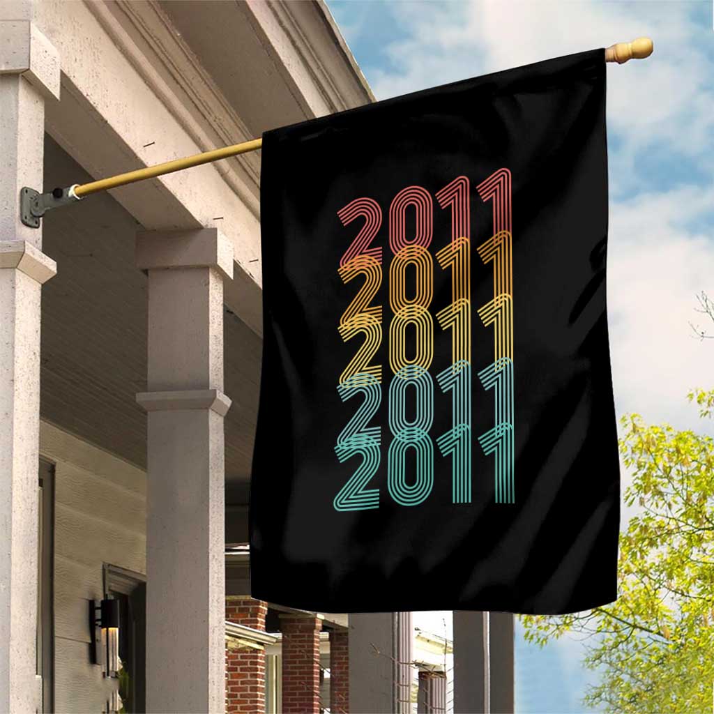 15th Birthday Garden Flag Vintage 2011 Retro 15 Years Old Birthday