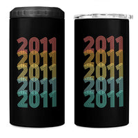 15th Birthday 4 in 1 Can Cooler Tumbler Vintage 2011 Retro 15 Years Old Birthday