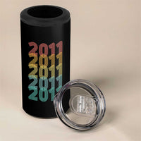 15th Birthday 4 in 1 Can Cooler Tumbler Vintage 2011 Retro 15 Years Old Birthday