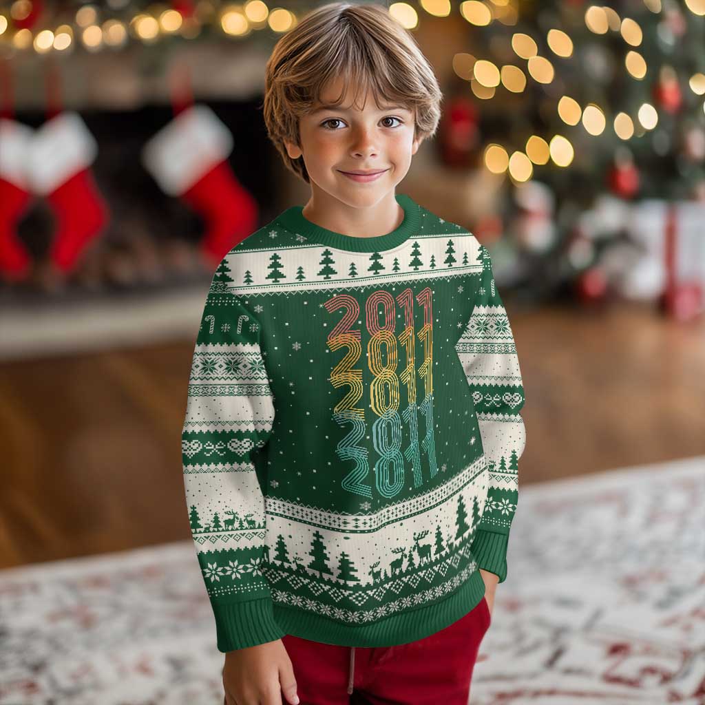 15th Birthday Ugly Christmas Sweater Vintage 2011 Retro 15 Years Old Birthday