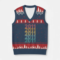 15th Birthday V-Neck Knit Sweater Vest Vintage 2011 Retro 15 Years Old Birthday