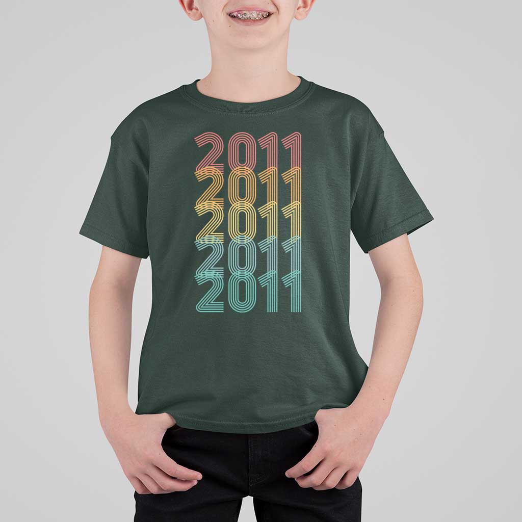 15th Birthday T Shirt For Kid Vintage 2011 Retro 15 Years Old Birthday