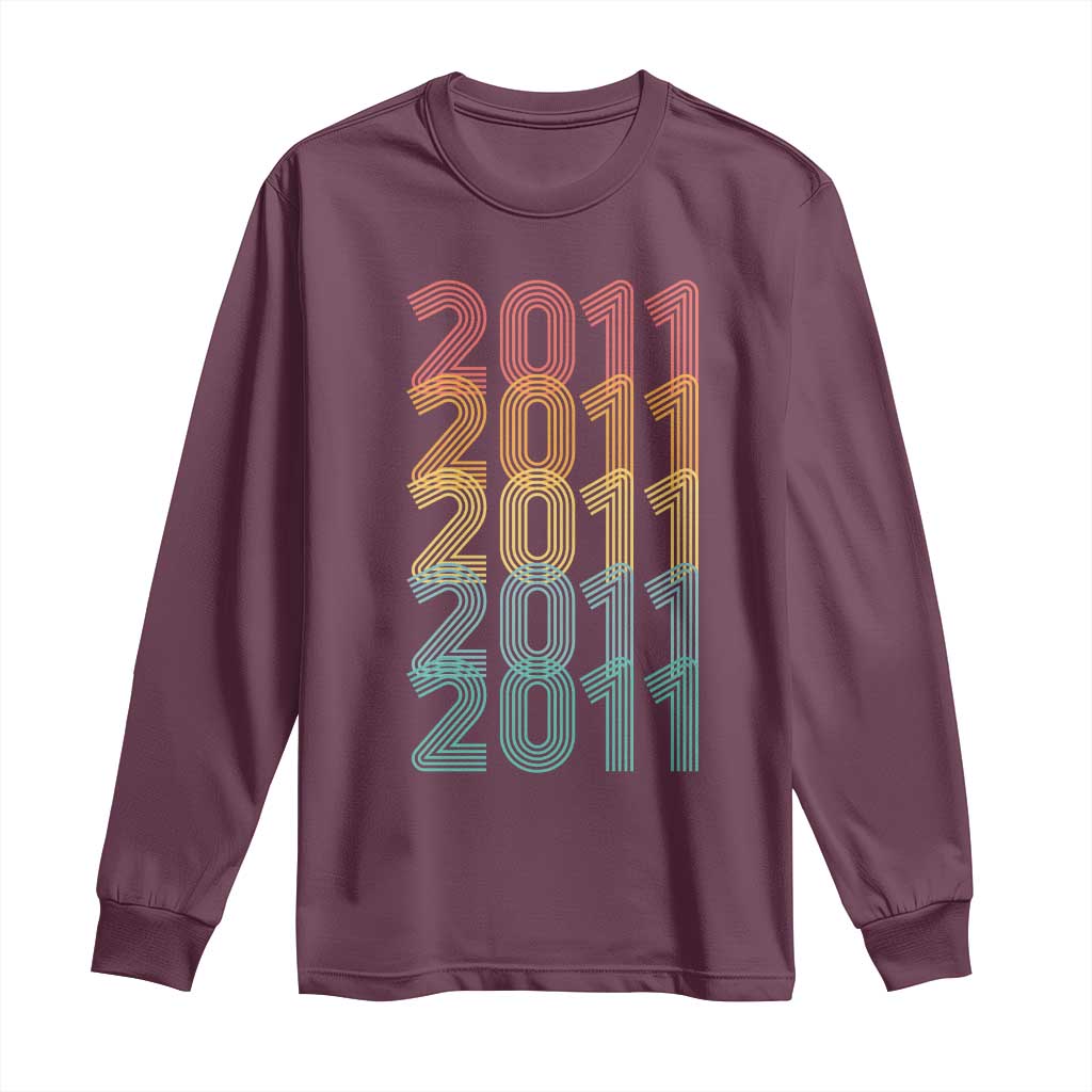 15th Birthday Long Sleeve Shirt Vintage 2011 Retro 15 Years Old Birthday