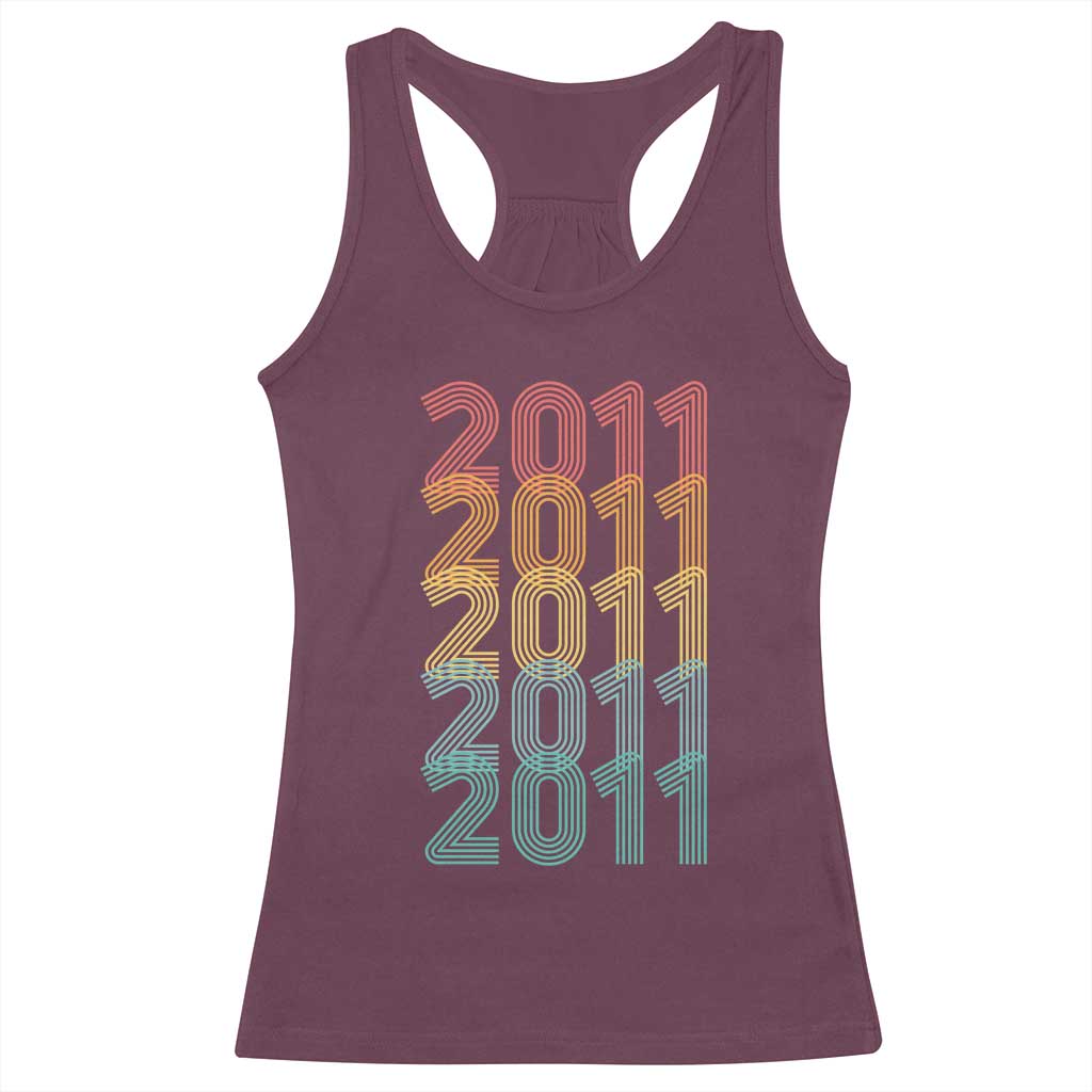 15th Birthday Racerback Tank Top Vintage 2011 Retro 15 Years Old Birthday