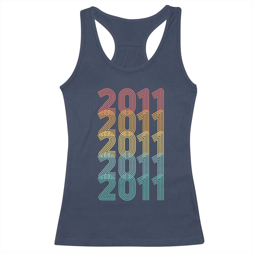 15th Birthday Racerback Tank Top Vintage 2011 Retro 15 Years Old Birthday