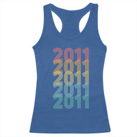 15th Birthday Racerback Tank Top Vintage 2011 Retro 15 Years Old Birthday