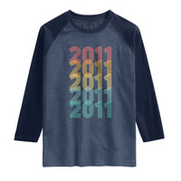 15th Birthday Raglan Shirt Vintage 2011 Retro 15 Years Old Birthday
