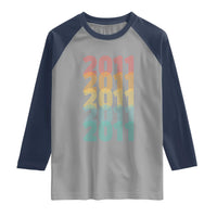 15th Birthday Raglan Shirt Vintage 2011 Retro 15 Years Old Birthday