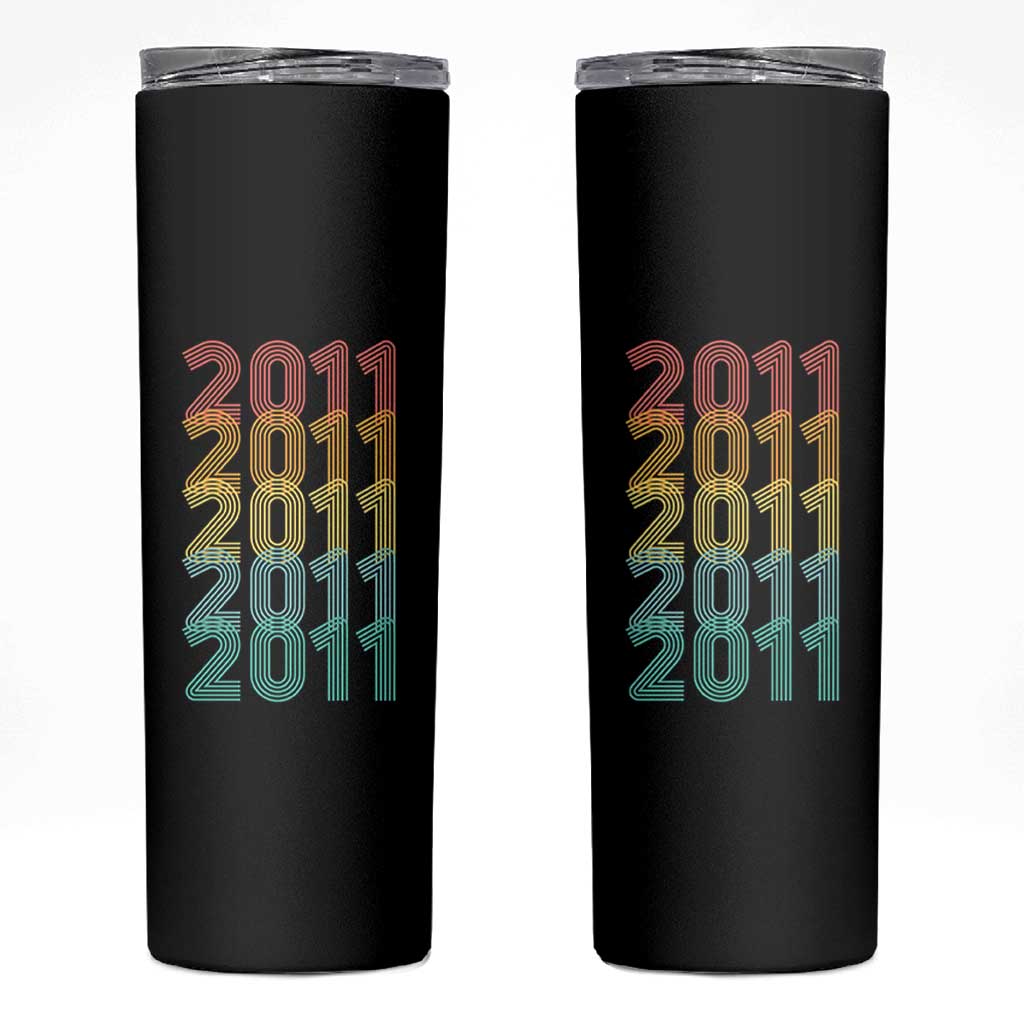 15th Birthday Skinny Tumbler Vintage 2011 Retro 15 Years Old Birthday