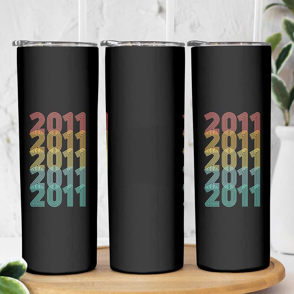 15th Birthday Skinny Tumbler Vintage 2011 Retro 15 Years Old Birthday