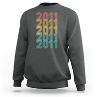 15th Birthday Sweatshirt Vintage 2011 Retro 15 Years Old Birthday